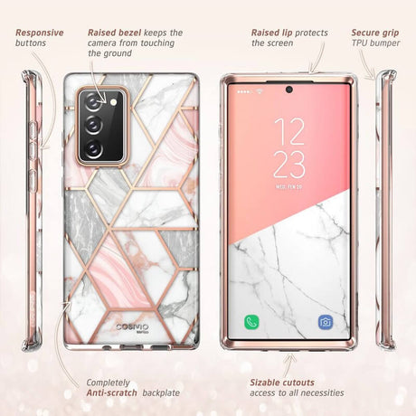 Дамски Калъф за Samsung Note 20 Ultra, Supcase Iblsn Cosmo Marble, Розов (6)