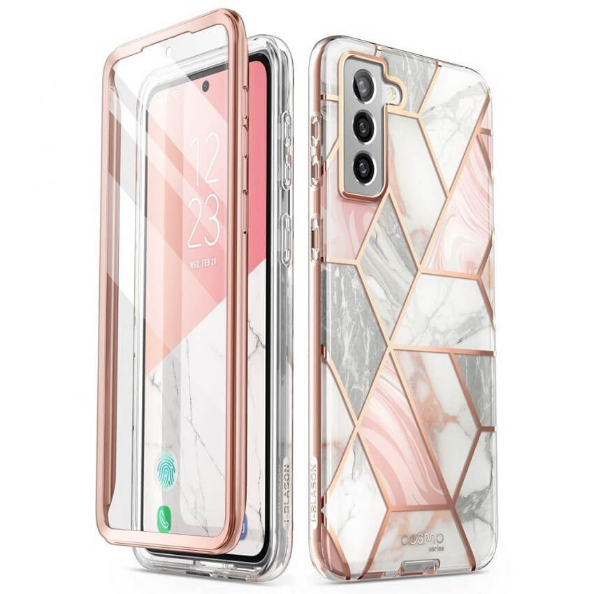 Дамски Калъф за Samsung S21 FE, Supcase Iblsn Cosmo Marble, Розов