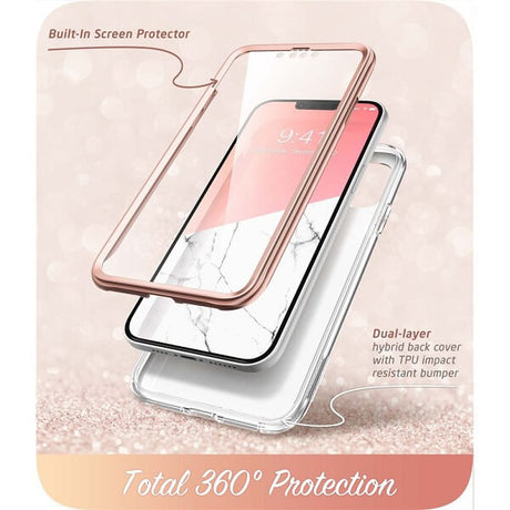 Дамски Калъф за iPhone 14, Supcase Iblsn Cosmo Marble, Розов (4)
