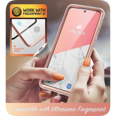 Дамски Калъф за Samsung S21 FE, Supcase Iblsn Cosmo Marble, Розов (6)