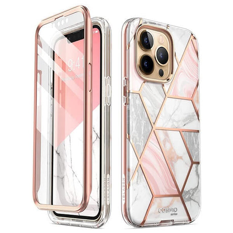 Дамски Калъф за iPhone 13 Pro, Supcase Iblsn Cosmo Marble, Розов