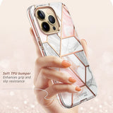 Дамски Калъф за iPhone 13 Pro Max, Supcase Iblsn Cosmo Marble, Розов (2)
