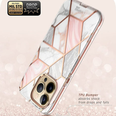 Дамски Калъф за iPhone 13 Pro, Supcase Iblsn Cosmo Marble, Розов (4)