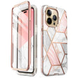 Дамски Калъф за iPhone 14 Pro Max, Supcase Iblsn Cosmo Marble, Розов