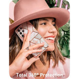 Дамски Калъф за Samsung S22 Ultra, Supcase Iblsn Cosmo Marble, Розов (7)