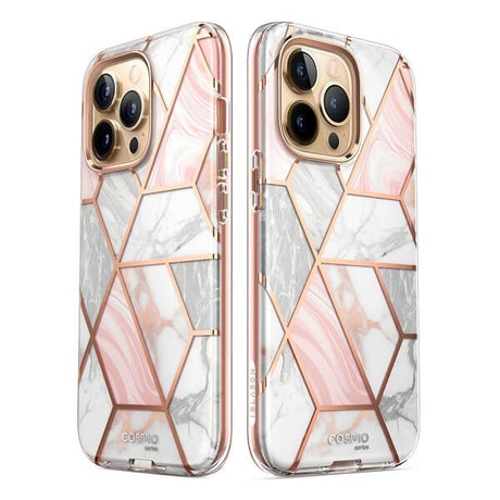 Дамски Калъф за iPhone 14 Pro Max, Supcase Iblsn Cosmo Marble, Розов (2)