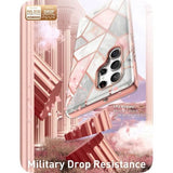 Дамски Калъф за Samsung S22 Ultra, Supcase Iblsn Cosmo Marble, Розов (4)