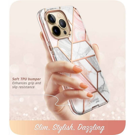 Дамски Калъф за iPhone 14 Pro, Supcase Iblsn Cosmo Marble, Розов (5)