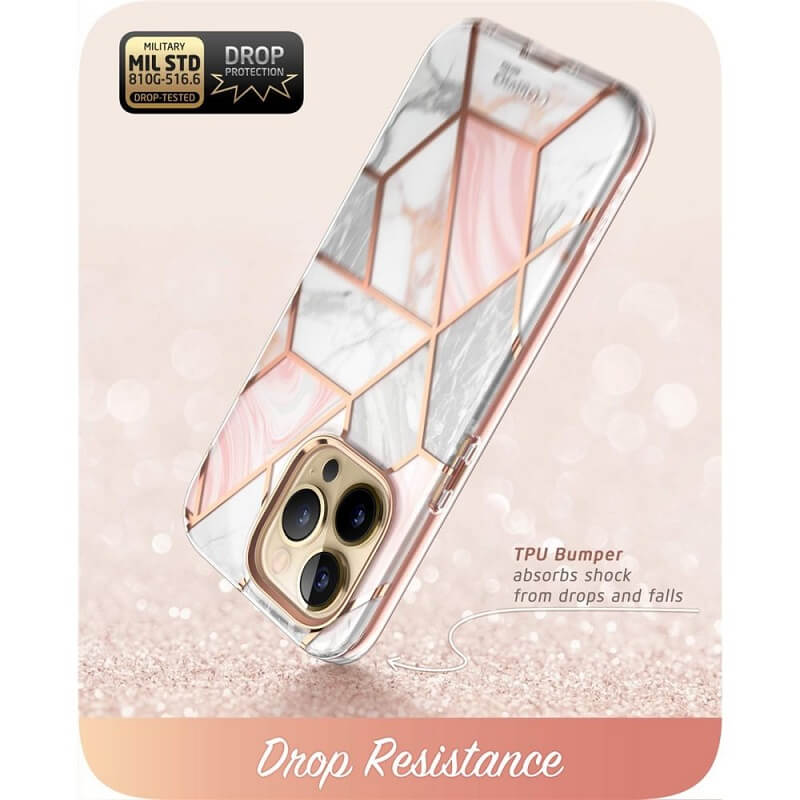 Дамски Калъф за iPhone 14 Pro, Supcase Iblsn Cosmo Marble, Розов (6)