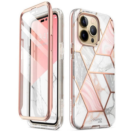 Дамски Калъф за iPhone 14 Pro, Supcase Iblsn Cosmo Marble, Розов