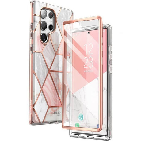 Дамски Калъф за Samsung S22 Ultra, Supcase Iblsn Cosmo Marble, Розов