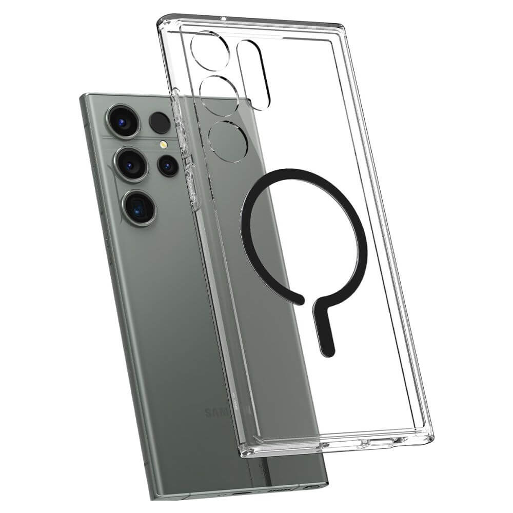 Magsafe Калъф за Samsung S23 Ultra, Spigen Ultra Hybrid Ring Case, Прозрачен (3)