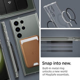 Magsafe Калъф за Samsung S23 Ultra, Spigen Ultra Hybrid Ring Case, Прозрачен (6)
