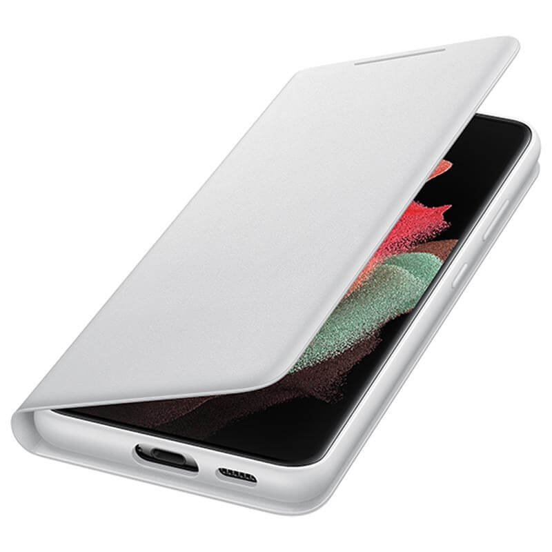 Оригинален Активен Калъф за Samsung S21 Ultra, Led View Cover Book Case EF-NG998PJEGEE, Сив (4)