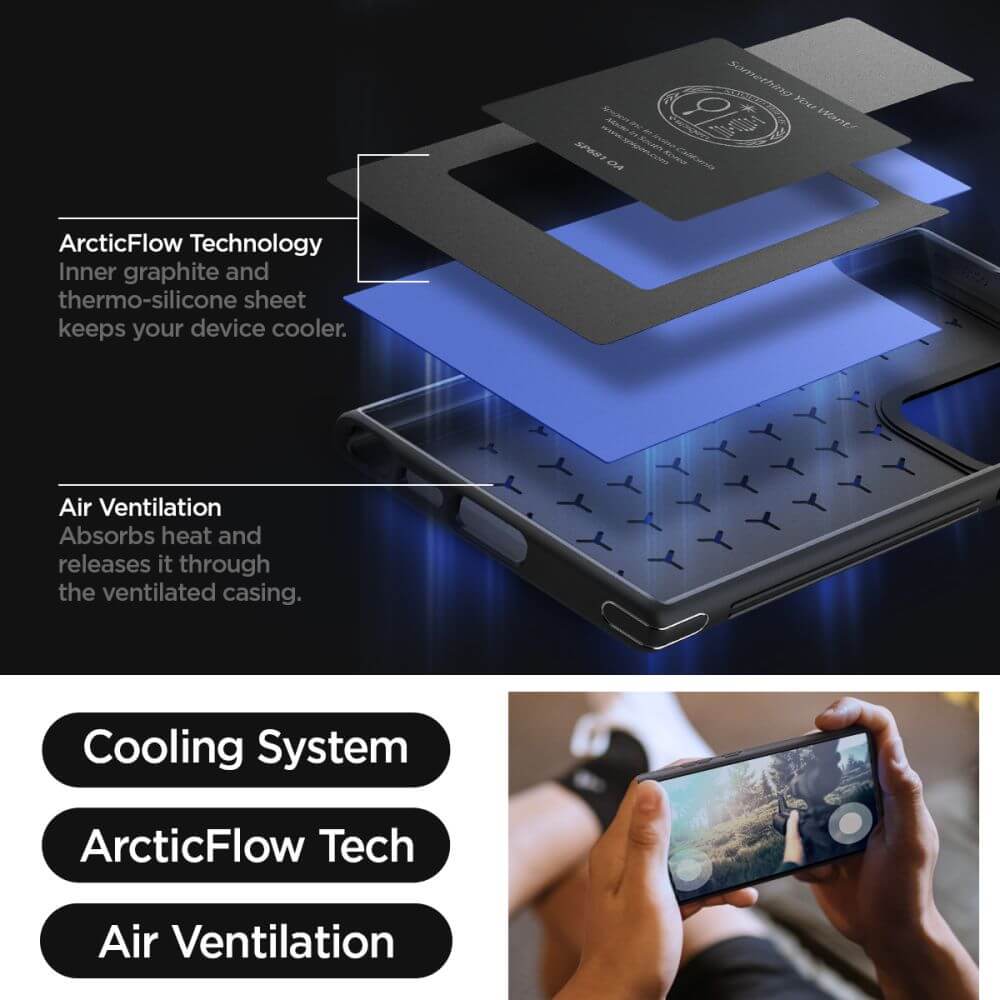Противоударен Калъф за Samsung S23 Ultra, Spigen Cryo Armor Case, Черен (8)