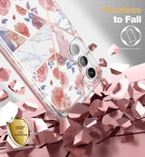 Противоударен Дамски Калъф за Samsung S23, Tech-Protect Velar Marble Rose Case, Розов (3)