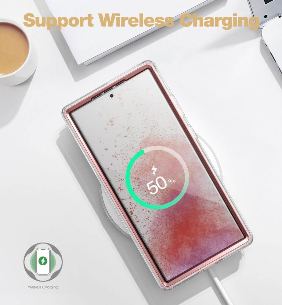 Противоударен Дамски Калъф за Samsung S23 Ultra, Tech-Protect Velar Marble Rose Case, Розов (5)