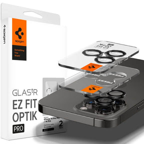 Протектор за Камерата на iPhone 14 Pro Max, Spigen EZ Fit Optik Pro Glass tR 2бр., Черен