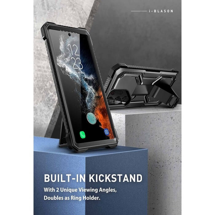 Противоударен Калъф за Samsung S23 Ultra, Supcase Iblsn ArmorBox 2-Set, Черен (8)