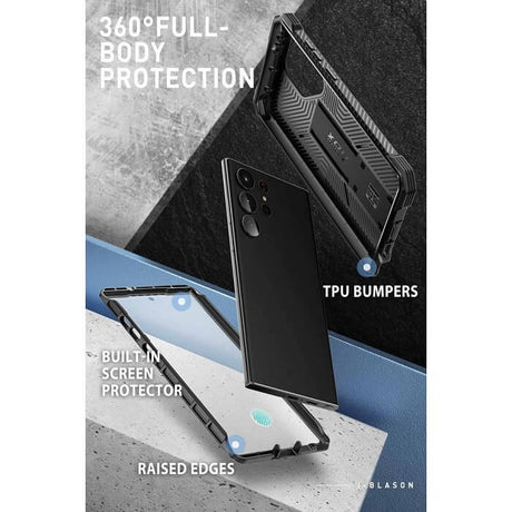Противоударен Калъф за Samsung S23 Ultra, Supcase Iblsn ArmorBox 2-Set, Черен (5)
