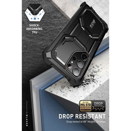 Противоударен Калъф за Samsung S23 Ultra, Supcase Iblsn ArmorBox 2-Set, Черен (4)