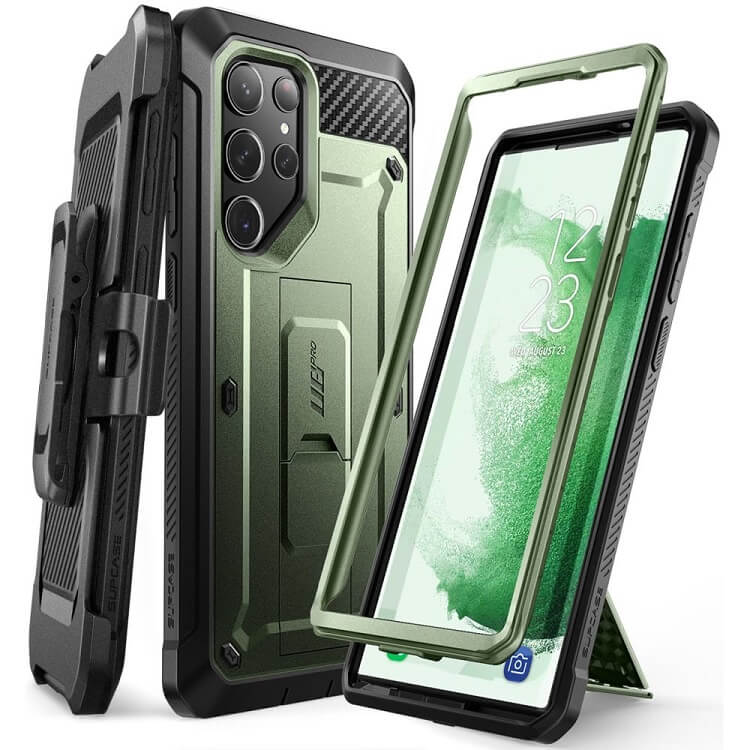 Противоударен Калъф за Samsung S23 Ultra, Supcase Unicorn Beetle Pro, Зелен (2)