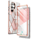 Дамски Калъф за Samsung S23 Ultra, Supcase Iblsn Cosmo Marble, Розов (2)