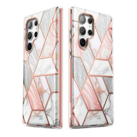 Дамски Калъф за Samsung S23 Ultra, Supcase Iblsn Cosmo Marble, Розов (3)