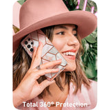 Дамски Калъф за Samsung S23 Ultra, Supcase Iblsn Cosmo Marble, Розов (4)