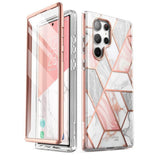 Дамски Калъф за Samsung S23 Ultra, Supcase Iblsn Cosmo Marble, Розов