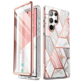 Дамски Калъф за Samsung S23 Ultra, Supcase Iblsn Cosmo Marble, Розов