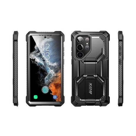 Противоударен Калъф за Samsung S23 Ultra, Supcase Iblsn ArmorBox 2-Set, Черен (3)