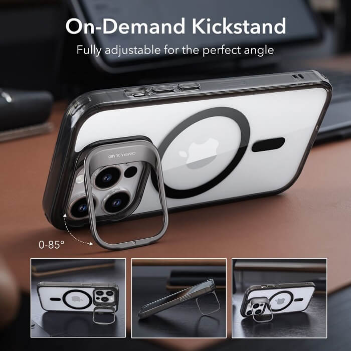 Magsafe Калъф за iPhone 14 Pro Max, ESR Classic Hybrid Kickstand Magnetic Case, Черен (4)