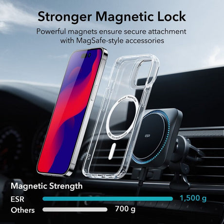 Magsafe Калъф за iPhone 14 Pro, ESR Classic Hybrid Kickstand Magnetic Case, Прозрачен (7)