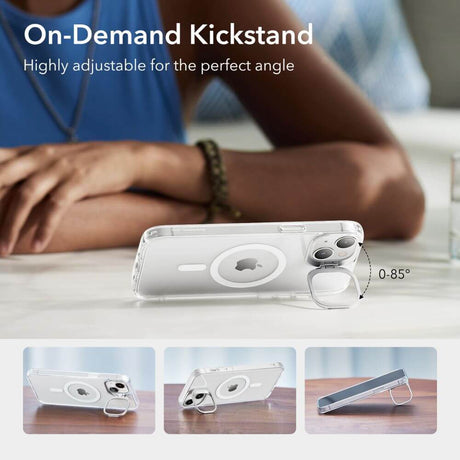 Magsafe Калъф за iPhone 14, ESR Classic Hybrid Kickstand Magnetic Case, Прозрачен (7)