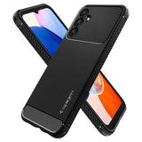 Противоударен Силиконов Калъф за Samsung A14, Spigen Rugged Armor Case, Черен (8)