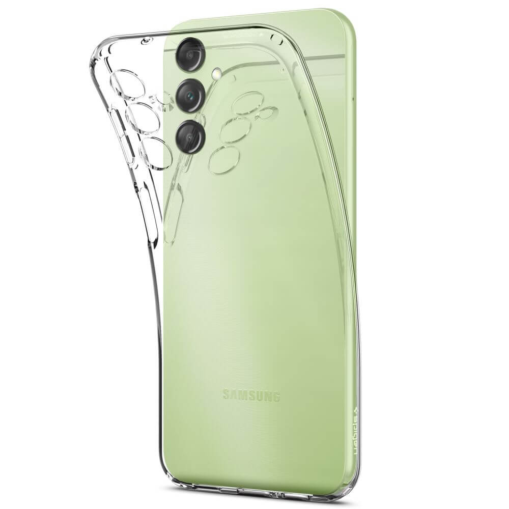Противоударен Силиконов Калъф за Samsung A14, Spigen Liquid Crystal Case, Прозрачен (2)