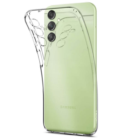 Противоударен Силиконов Калъф за Samsung A14, Spigen Liquid Crystal Case, Прозрачен (2)
