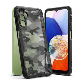 Противоударен Хибриден Калъф за Samsung A14, Ringke Fusion X Camouflage Case, Черен