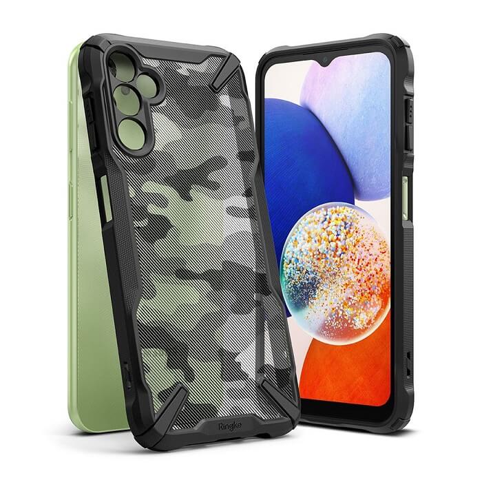 Противоударен Хибриден Калъф за Samsung A54, Ringke Fusion X Camouflage Case, Черен