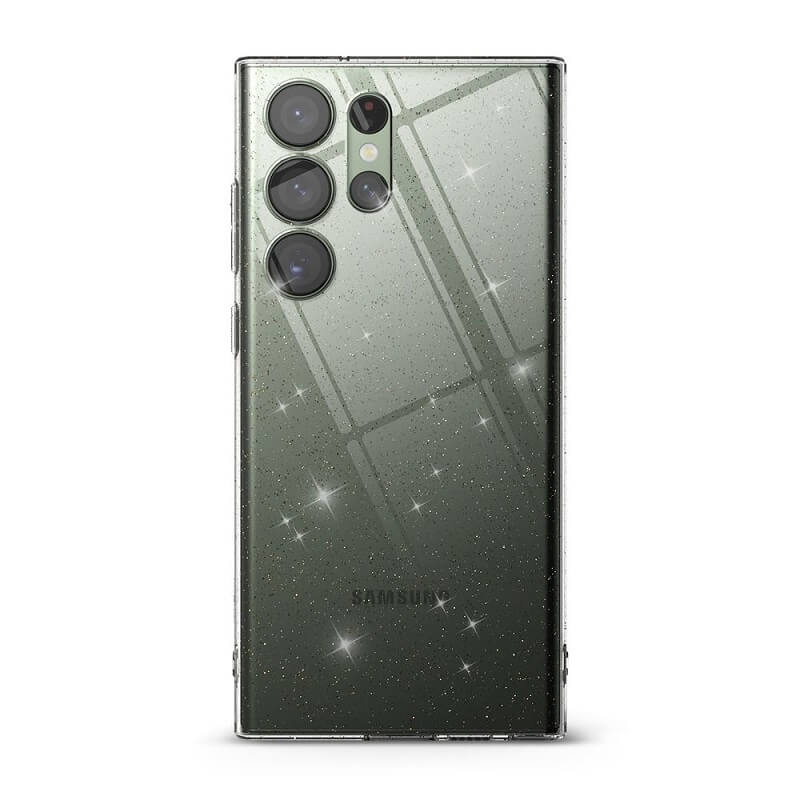 Блестящ Калъф за Samsung S23 Ultra, Ringke Air Glitter Case, Прозрачен (3)