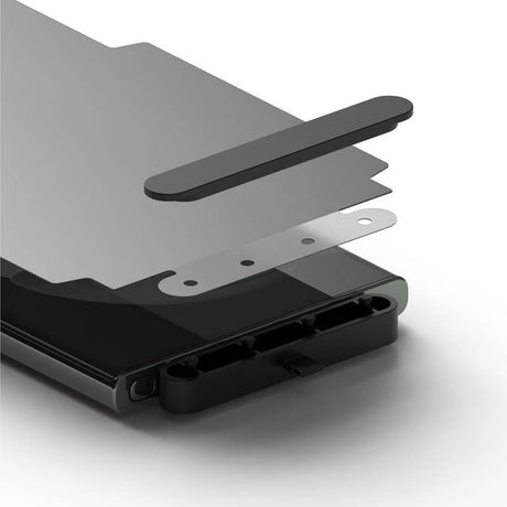 Privacy Протектор за Samsung S23 Ultra, Ringke Dual Easy Wing Folio Glass, Черен (3)