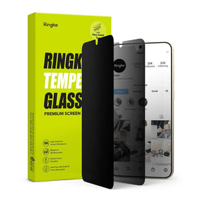 Privacy Протектор за Samsung S23, Ringke Tempered Glass, Черен