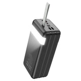 Външна Батерия с USB-C и Фенер, Hoco J86 Power Bank 60000mAh, Черен (2)