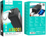 Външна Батерия с USB-C и Фенер, Hoco J86 Power Bank 60000mAh, Черен (5)