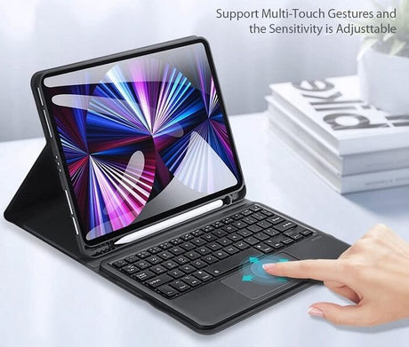 Калъф с Клавиатура за iPad Pro 11, Dux Ducis Touchpad Keyboard Case, Черен (2)