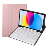 Калъф с Клавиатура за iPad 11th 2025 A16/ 10th 2022, Bluetooth Keyboard TouchPad Case, Розов