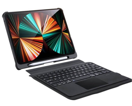 Калъф с Клавиатура за iPad Pro 12.9" 2022-2018/ Air 13, Dux Ducis Touchpad Keyboard Soft Case, Черен