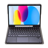 Калъф с Клавиатура за iPad 11th 2025 A16/ 10th 2022, Bluetooth Keyboard TouchPad Case, Черен (5)