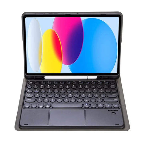 Калъф с Клавиатура за iPad 11th 2025 A16/ 10th 2022, Bluetooth Keyboard TouchPad Case, Черен (5)